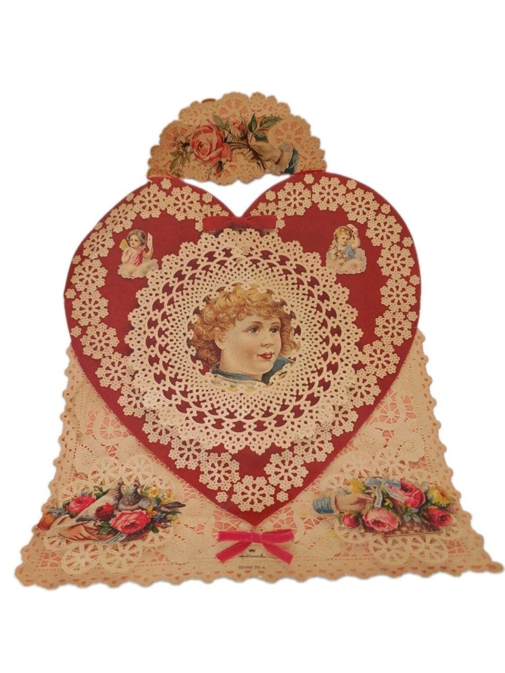 Hallmark Valentine Love Vintage Decoration 14” Paper Girl Floral